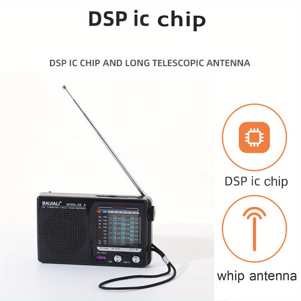 KK-9 Portable AM/FM/SW1-7 Transistor Radio
