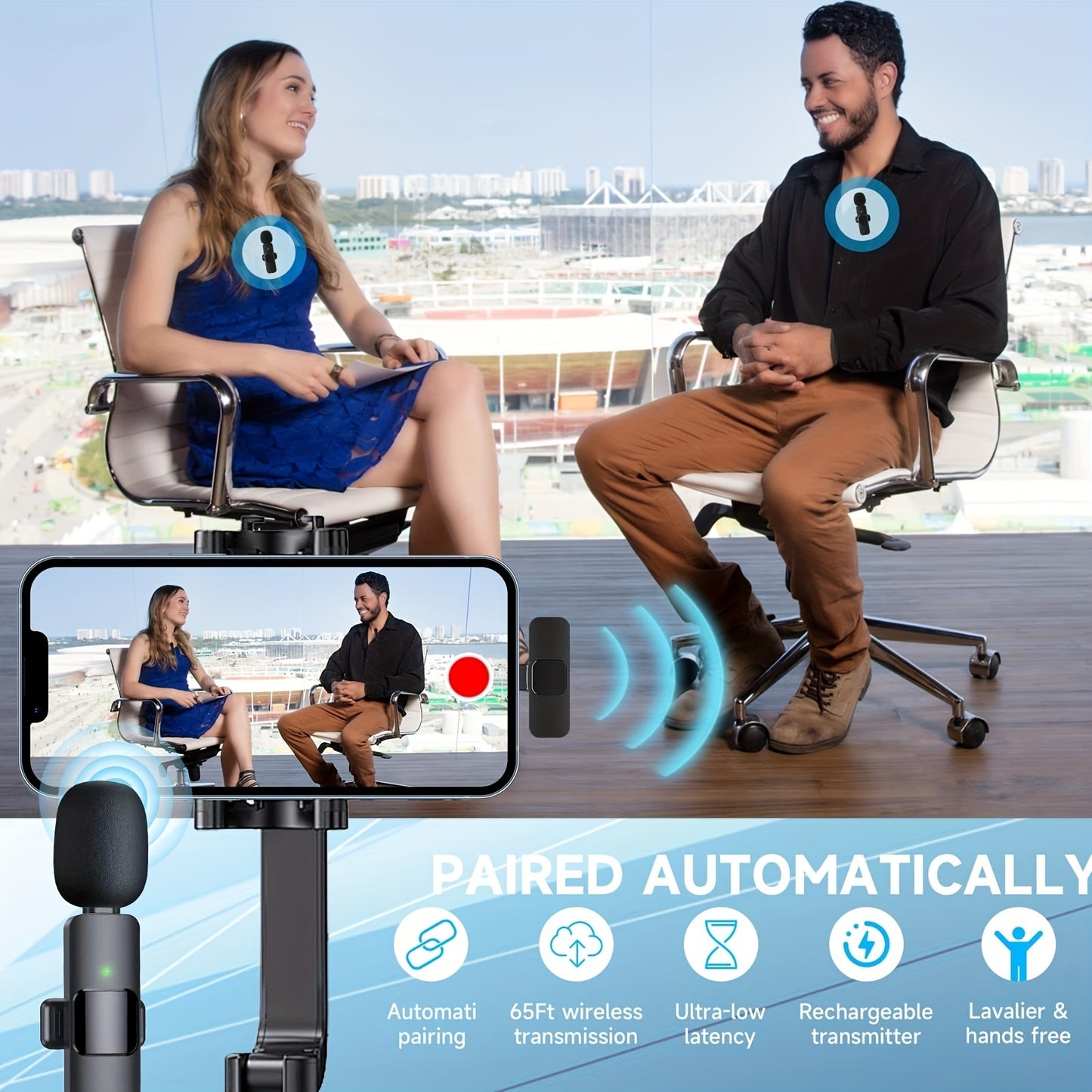 AirMic Wireless Lavalier Microphone for iPhone & iPad | High-Quality Audio for Video, Podcast, and Vlogging