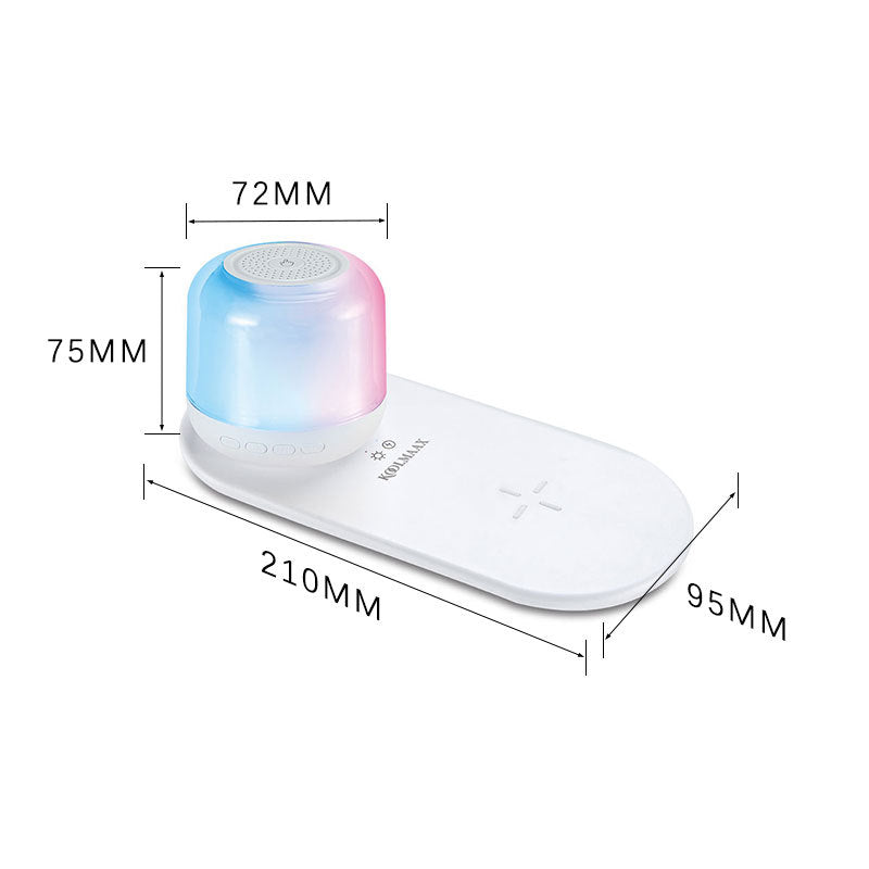 Koolmaax 3-in-1 Wireless Charger | LED Night Lamp & Bluetooth Speaker | 15W Fast Charging