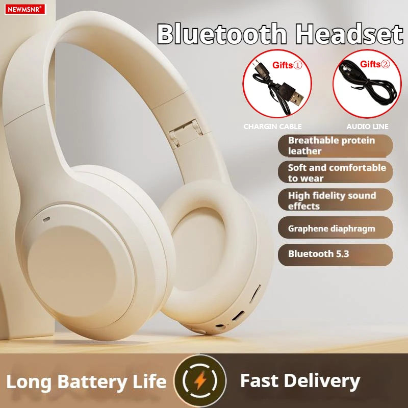 HiFi Wireless Over-Ear Bluetooth Headphones | Noise Reduction | HD Mic | TF & AUX Support