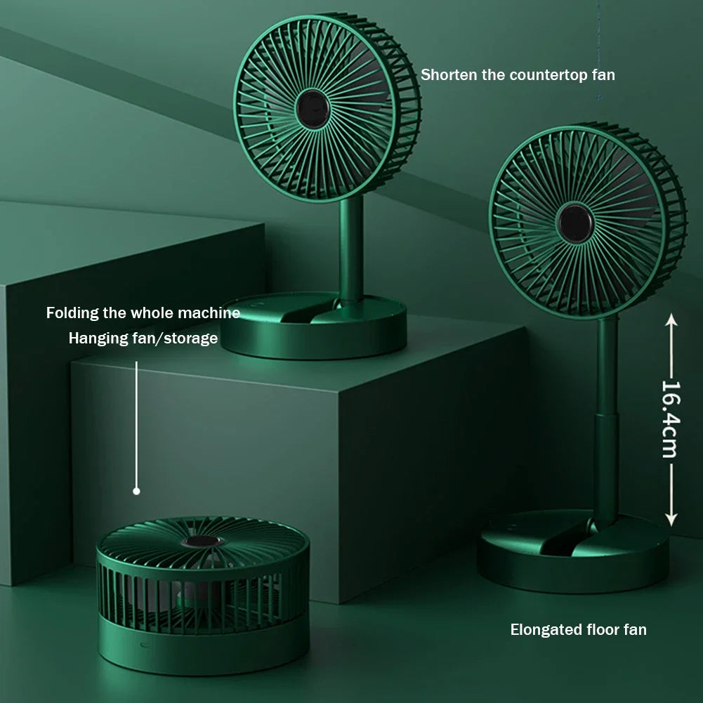 Mini Foldable USB Desk Fan β 3 Speeds, Rechargeable
