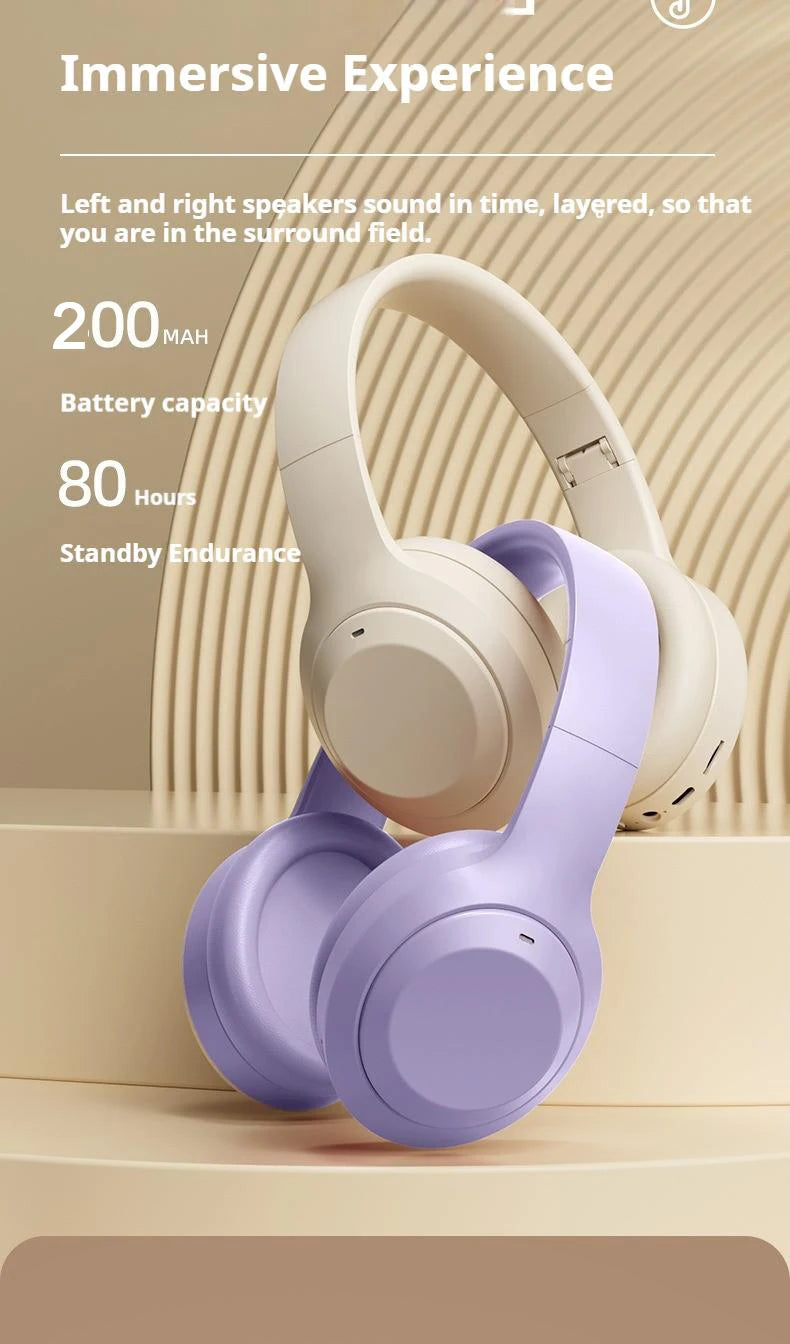 HiFi Wireless Over-Ear Bluetooth Headphones | Noise Reduction | HD Mic | TF & AUX Support