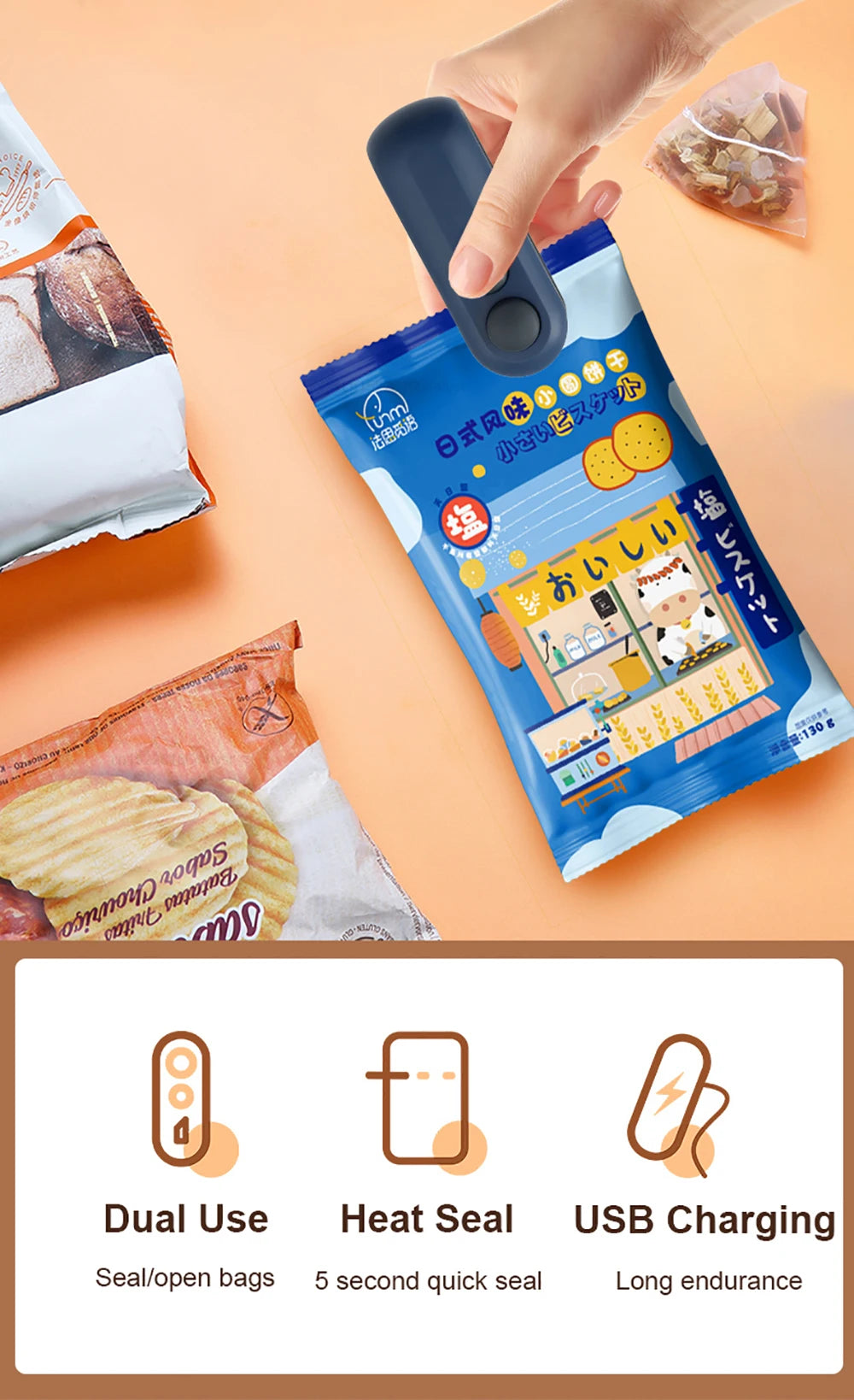 Mini Portable Heat Sealer – Reseal Chips & Snack Bags Instantly
