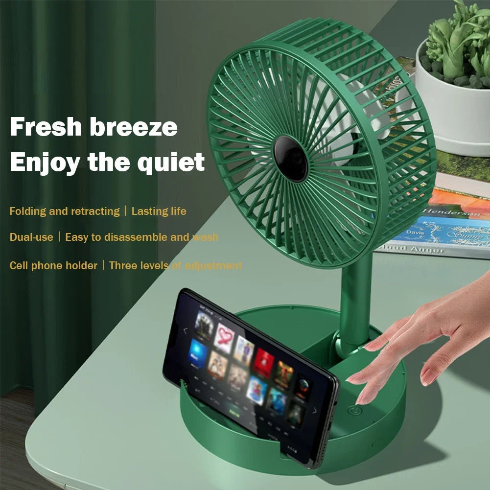 Mini Foldable USB Desk Fan β 3 Speeds, Rechargeable