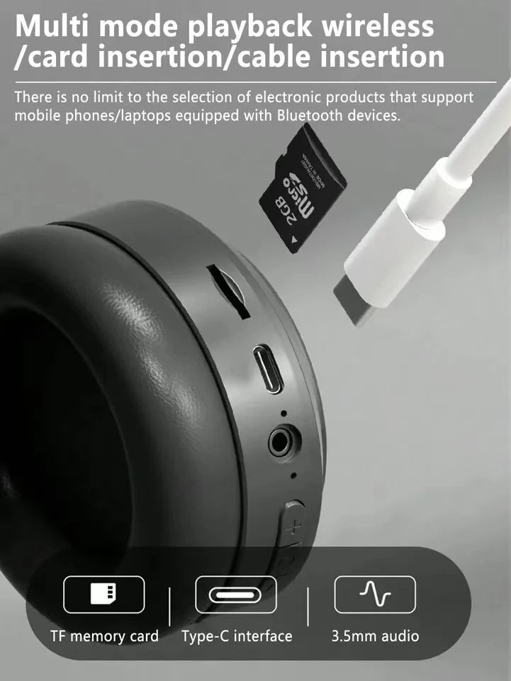 HiFi Wireless Over-Ear Bluetooth Headphones | Noise Reduction | HD Mic | TF & AUX Support