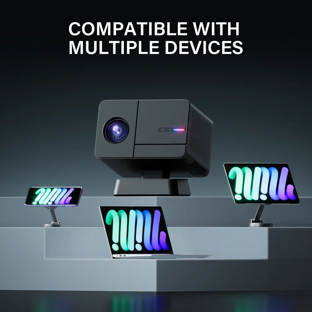 P50 Smart Mini Projector | Android 11 | 4K Input | Full HD 1080P | Wi-Fi & Bluetooth | Portable Electric Focus Projector