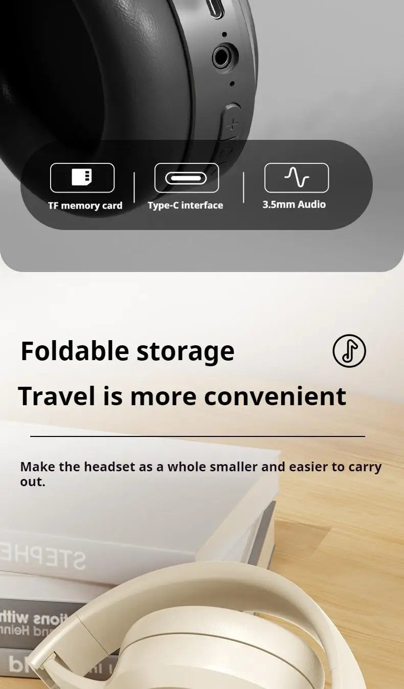 HiFi Wireless Over-Ear Bluetooth Headphones | Noise Reduction | HD Mic | TF & AUX Support