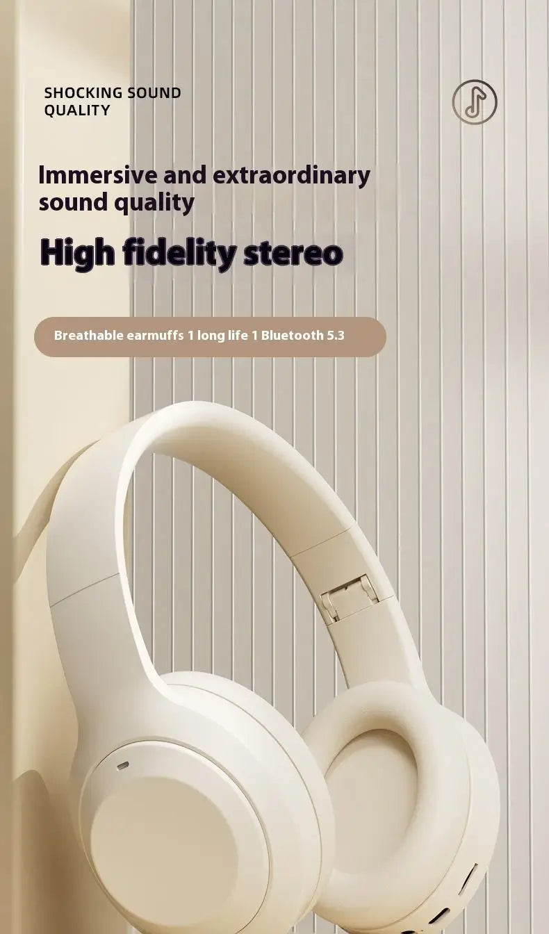HiFi Wireless Over-Ear Bluetooth Headphones | Noise Reduction | HD Mic | TF & AUX Support