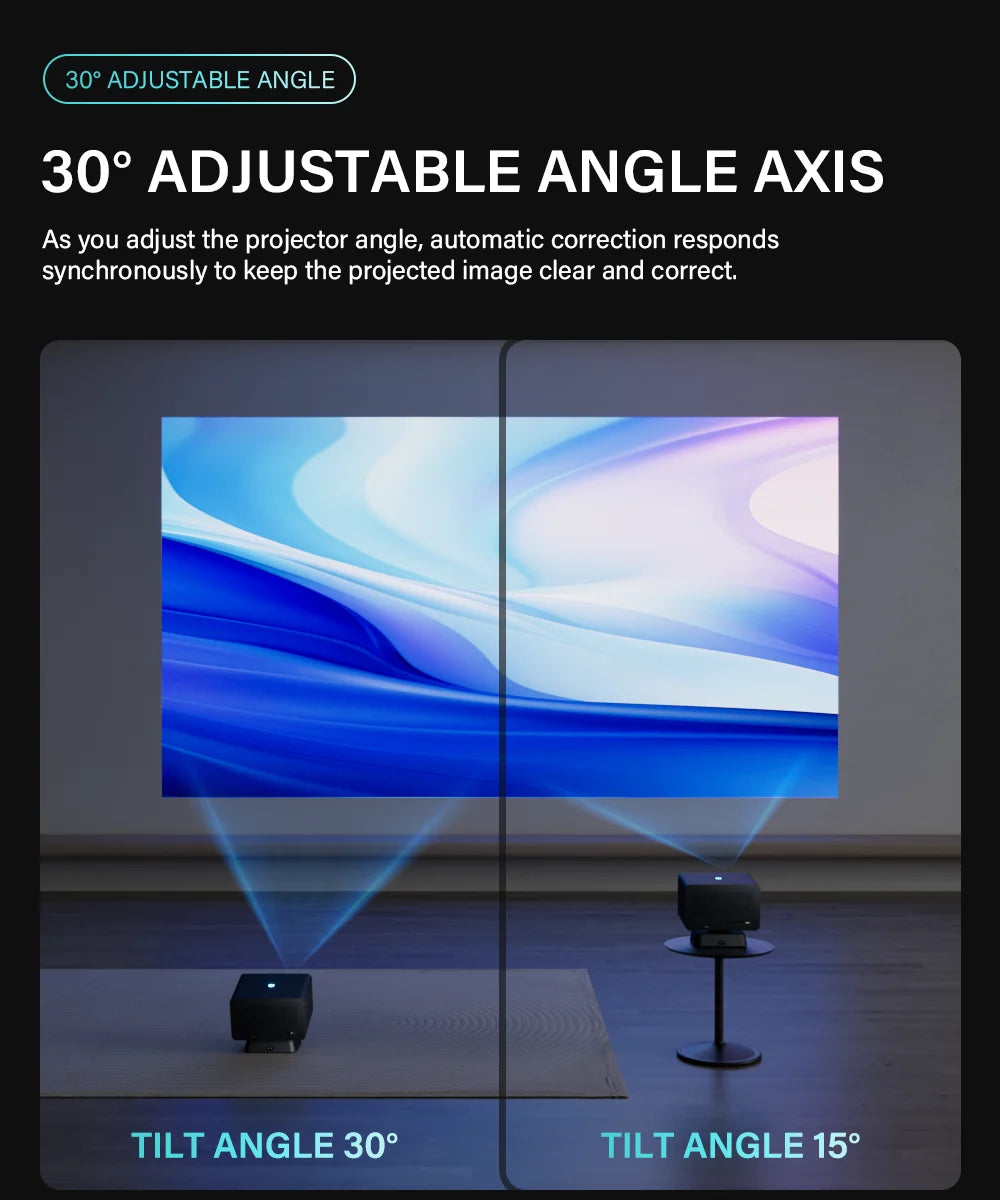 P50 Smart Mini Projector | Android 11 | 4K Input | Full HD 1080P | Wi-Fi & Bluetooth | Portable Electric Focus Projector