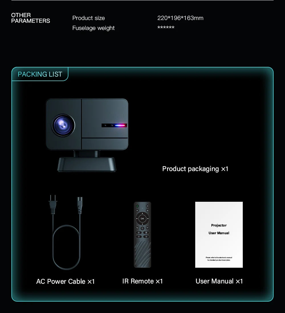 P50 Smart Mini Projector | Android 11 | 4K Input | Full HD 1080P | Wi-Fi & Bluetooth | Portable Electric Focus Projector