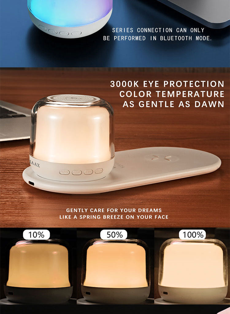 Koolmaax 3-in-1 Wireless Charger | LED Night Lamp & Bluetooth Speaker | 15W Fast Charging