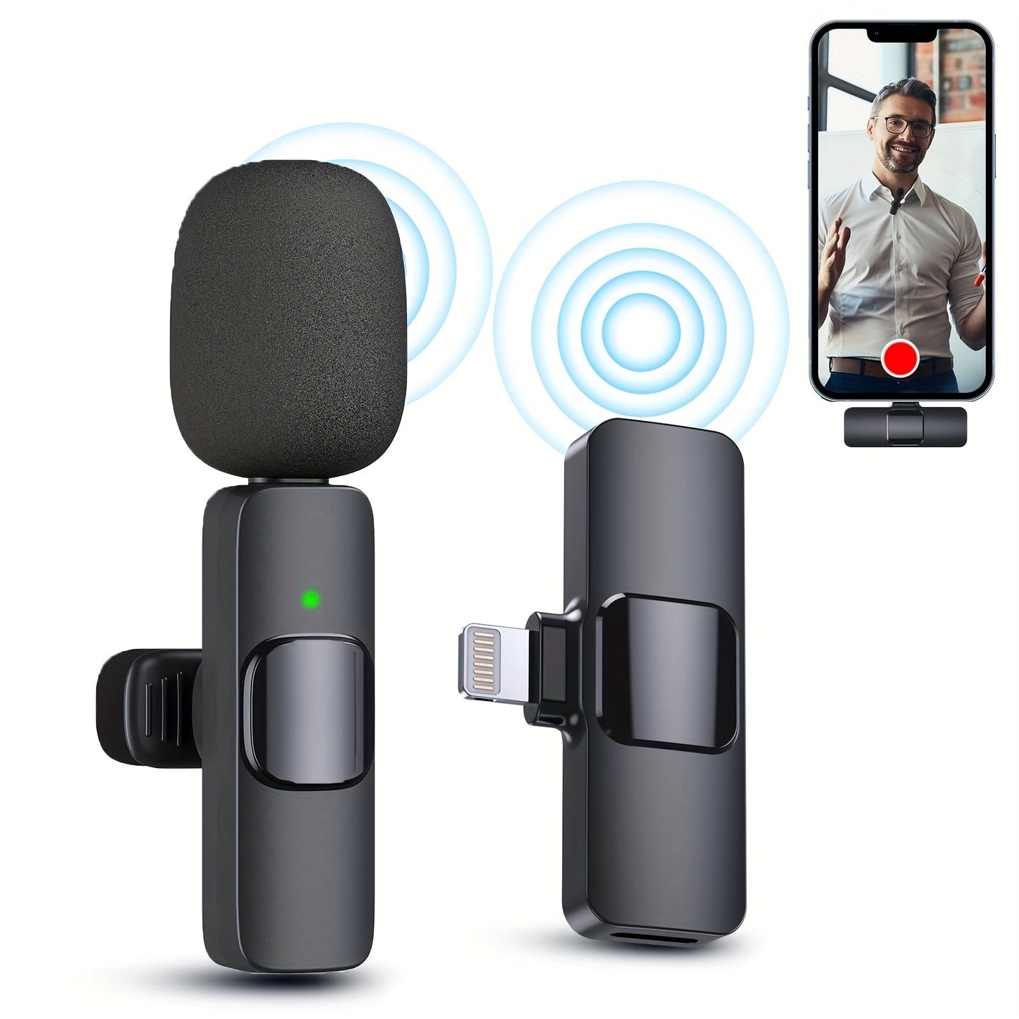 AirMic Wireless Lavalier Microphone for iPhone & iPad | High-Quality Audio for Video, Podcast, and Vlogging