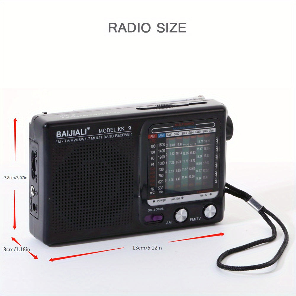 KK-9 Portable AM/FM/SW1-7 Transistor Radio