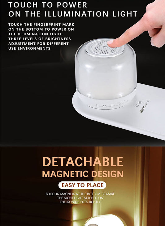 Koolmaax 3-in-1 Wireless Charger | LED Night Lamp & Bluetooth Speaker | 15W Fast Charging