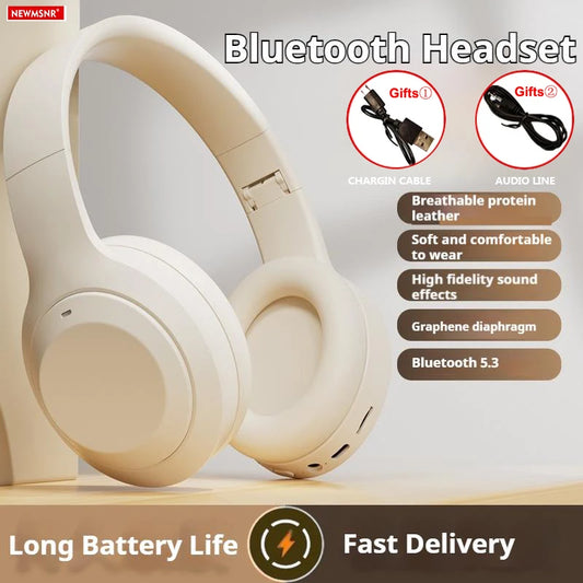 HiFi Wireless Over-Ear Bluetooth Headphones | Noise Reduction | HD Mic | TF & AUX Support