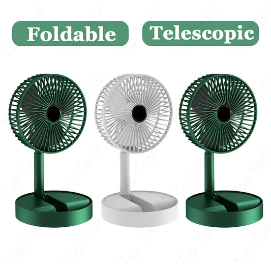 Mini Foldable USB Desk Fan – 3 Speeds, Rechargeable