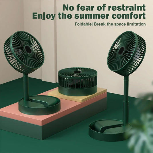 Mini Foldable USB Desk Fan – 3 Speeds, Rechargeable