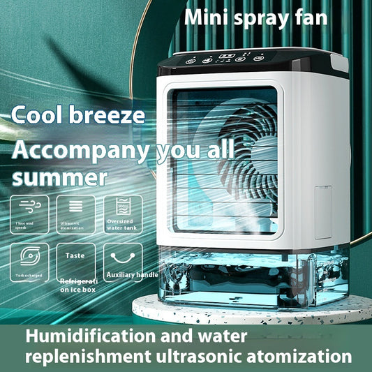CoolMist 3-in-1 Portable Air Cooler | USB Desktop Fan, Humidifier & LED Night Light