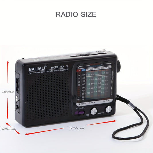 KK-9 Portable AM/FM/SW1-7 Transistor Radio